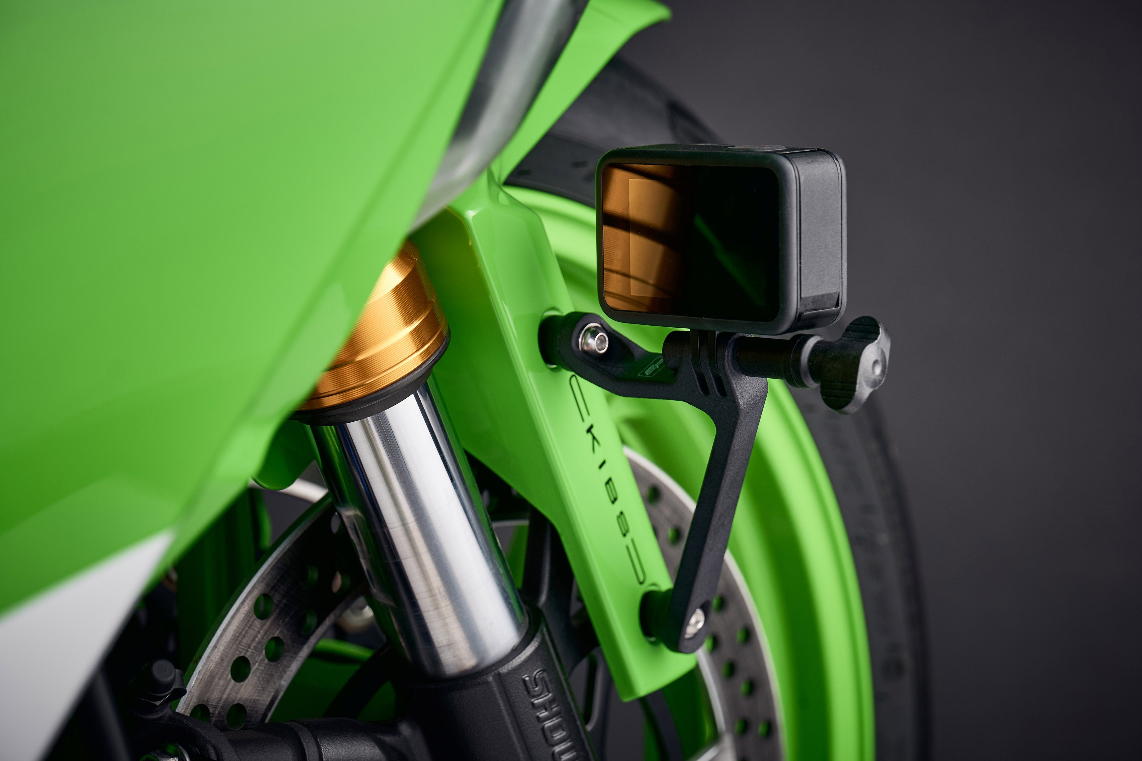 Evotech Action / Safety Camera Front Mudguard Mount - Kawasaki