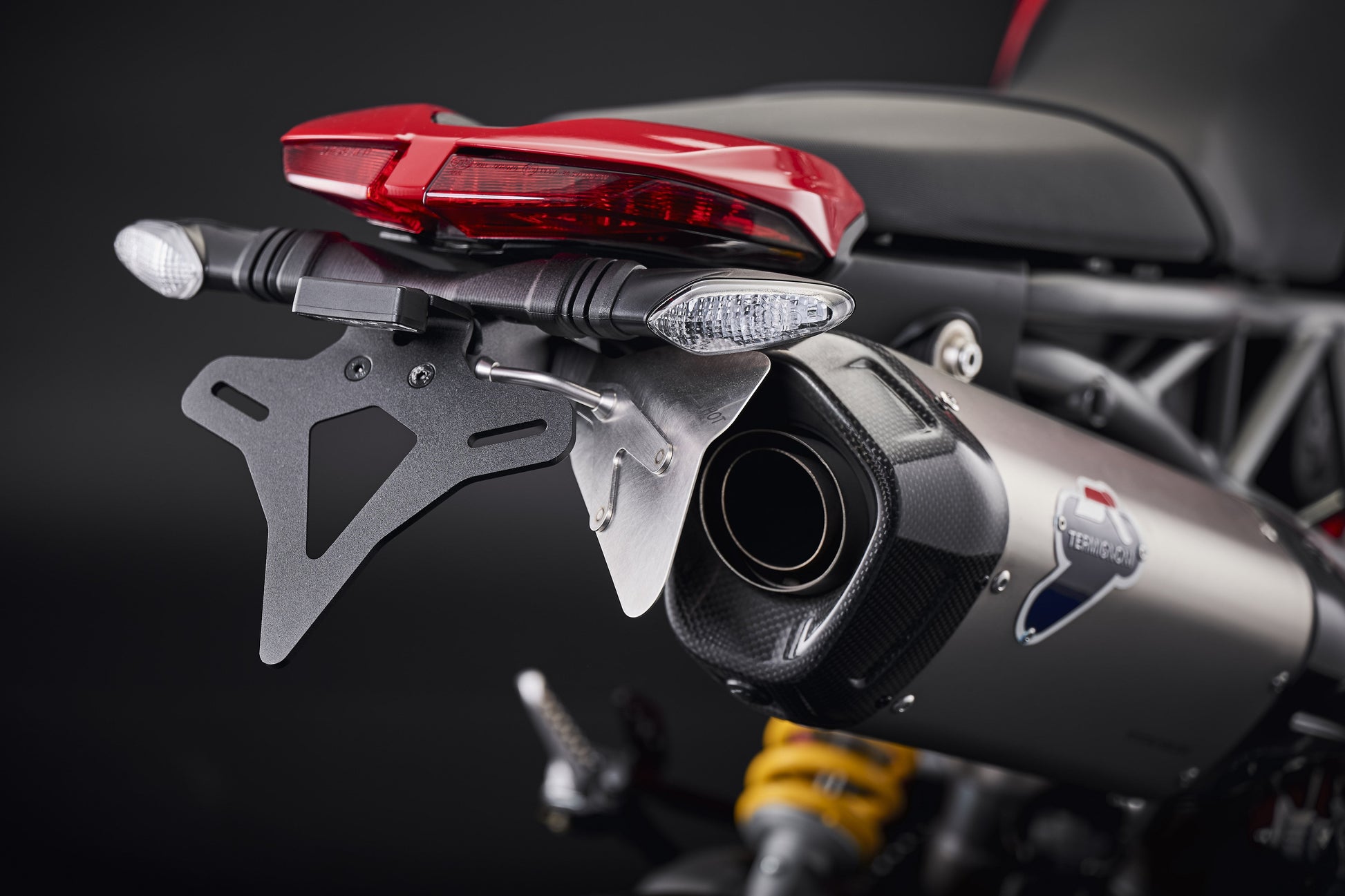 Evotech Ducati Hypermotard 950 Kentekenplaathouder (2019-2025) (Termignoni Single Race Exhaust Compatible)