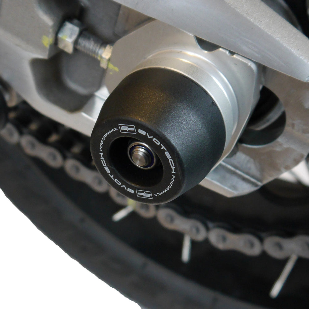 The rear swingarm of the Ducati Multistrada 950 with an EP black nylon spindle bobbin securely fitted.