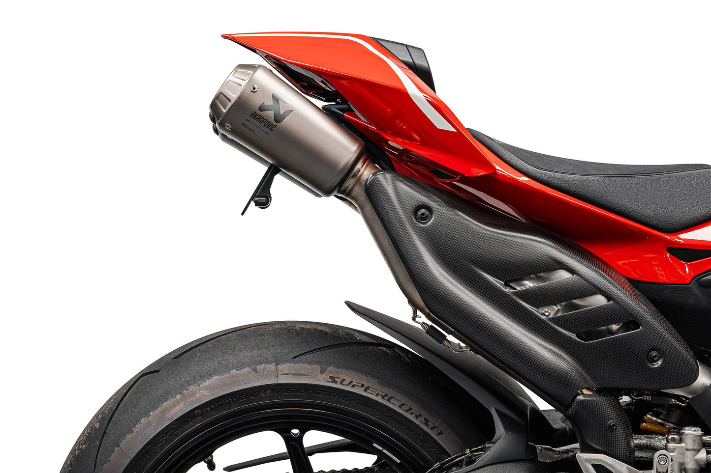 Verstelbare kentekenplaathouder Ducati Streetfighter V4 (2025+) with Sequential Indicators For Akrapovic Titanium Full Race Exhaust System