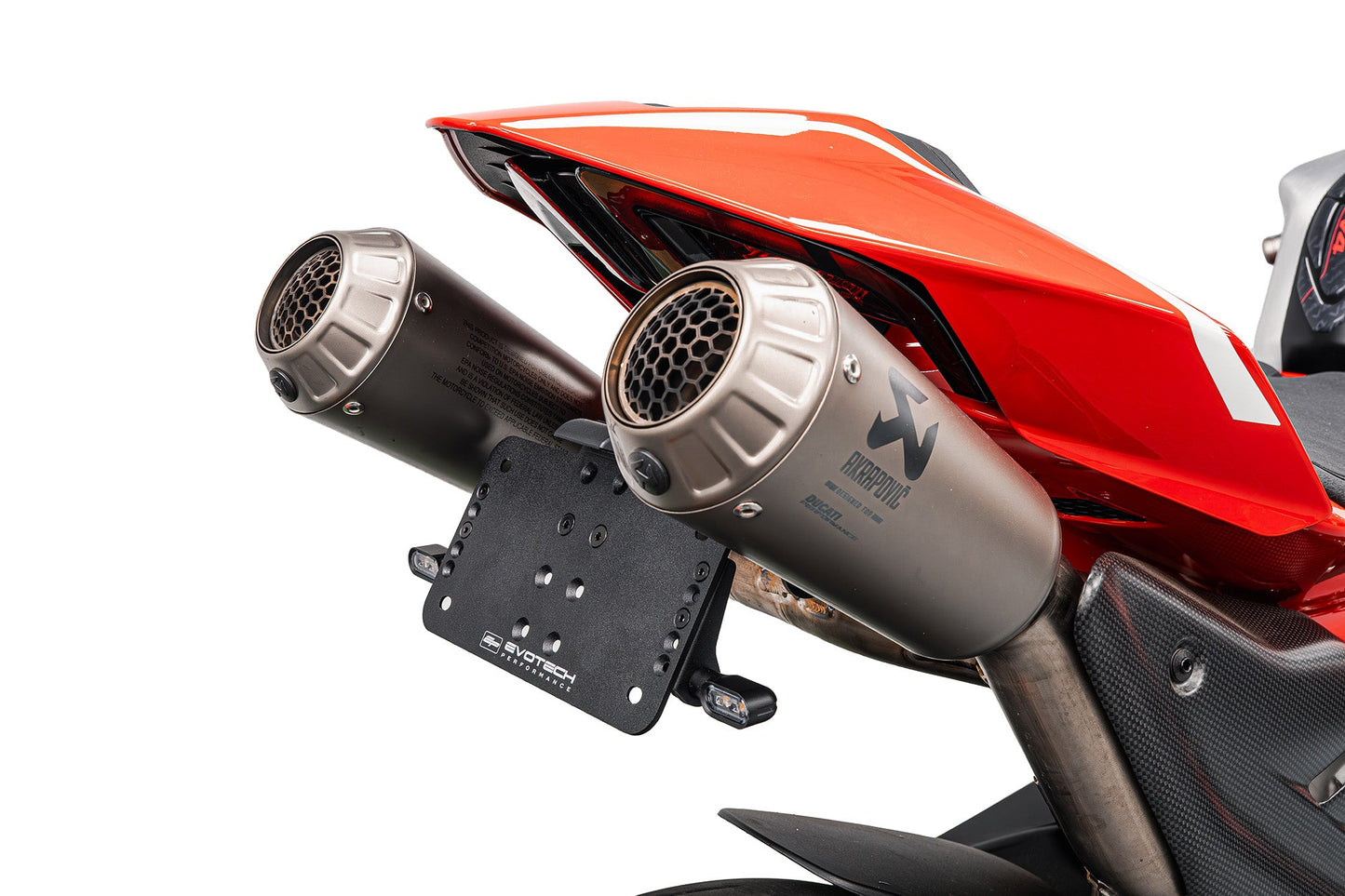 Verstelbare kentekenplaathouder Ducati Streetfighter V4 (2025+) For Akrapovic Titanium Full Race Exhaust System