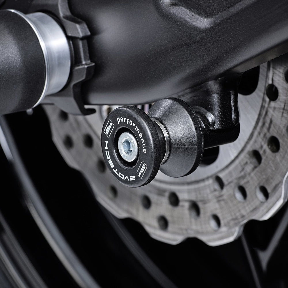 
                  
                    EP Paddock Stand Bobbins inserted into the offside swingarm of the Kawasaki Z650 Urban.
                  
                