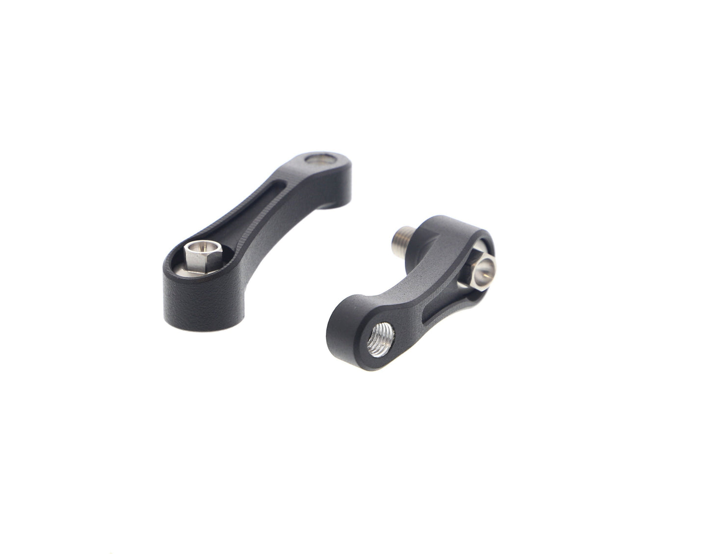 Evotech Mirror Extension Brackets are aluminium mirror extenders which raise and widen the position of the OE mirrors. The Evotech motorcycle accessories have stainless steel bolts supplied and a matt, black powder-coating.