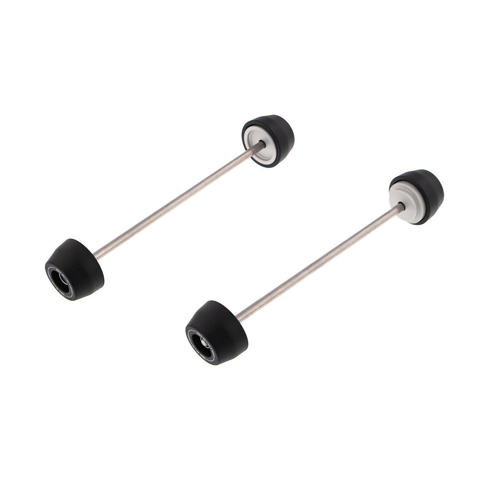 
                  
                    EP Spindle Bobbins Kit for the Ducati Scrambler Desert Sled Fasthouse includes crash protection for the front wheel (right) and rear wheel (left). Matt black nylon bobbins with supporting aluminium inners joined by a stainless steel spindle rod.
                  
                