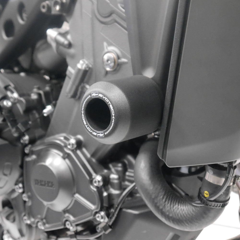 
                  
                    The right hand Evotech Crash Bobbin inserted into the motorcycle using the pre-existing mounting points.
                  
                