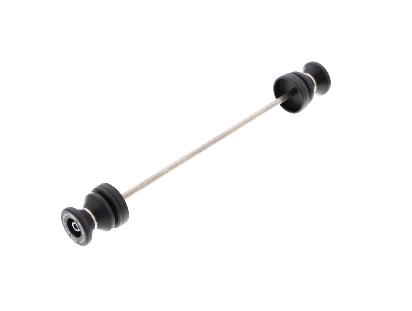 EP Paddock Stand Bobbins for the Ducati Scrambler Mach 2.0 comprises a spindle rod with EP’s signature nylon paddock stand bobbins either end with precision shaped aluminium spacer.