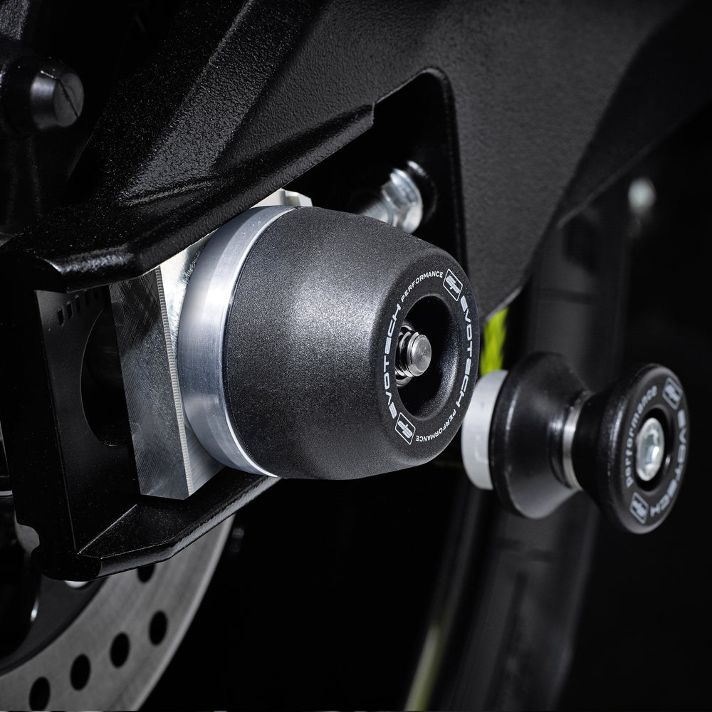 
                  
                    The precision fit of the EP bobbin head to the rear wheel of the Suzuki V-Strom 1000 GTA from the EP Spindle Bobbin Kit, offering crash protection the swingarm. 
                  
                