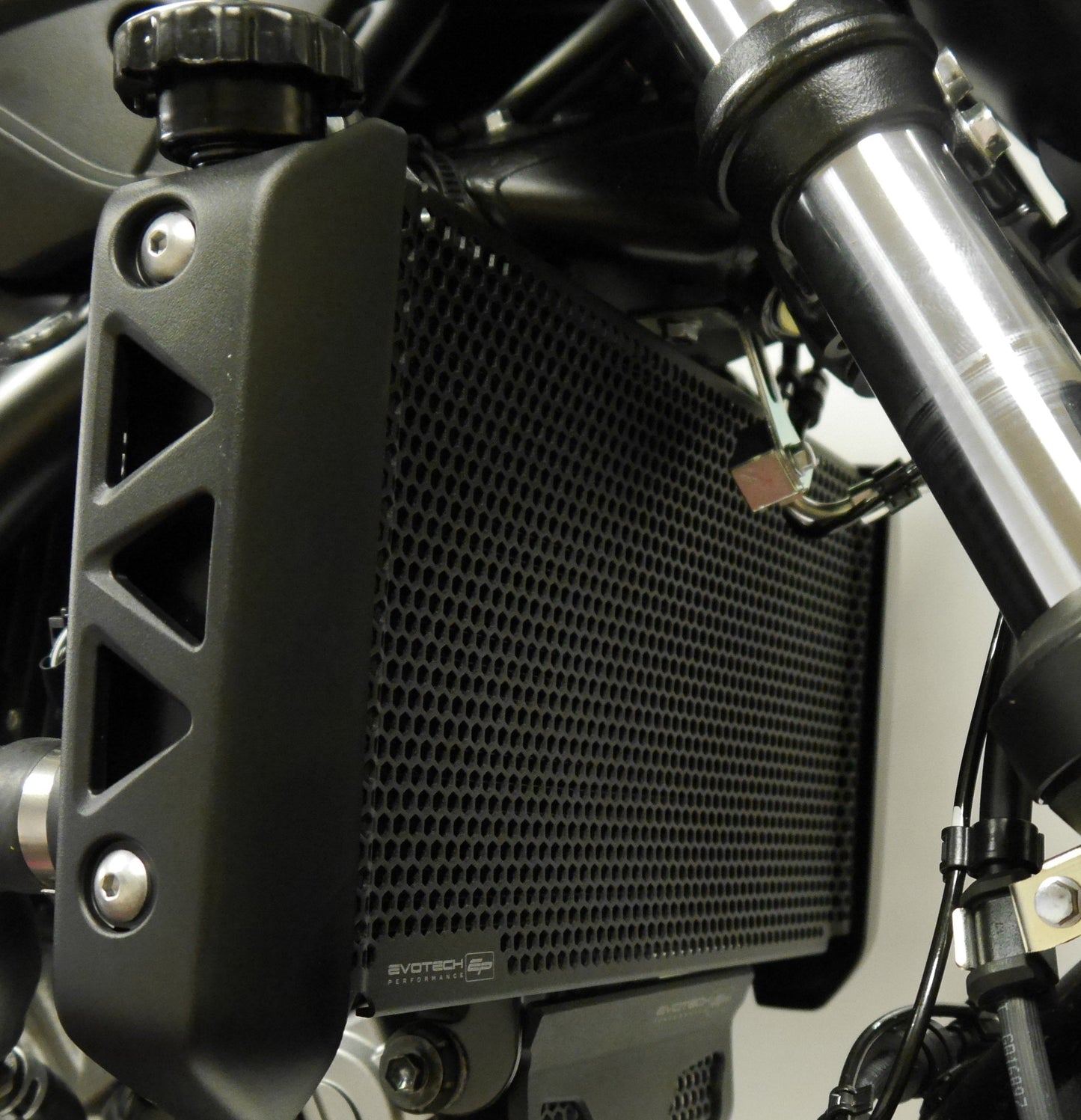 EP Radiator Guard installed on the Suzuki SV650X