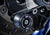 Evotech Paddock Stand Bobbins bolted into the swingarm of the Yamaha MT-09.