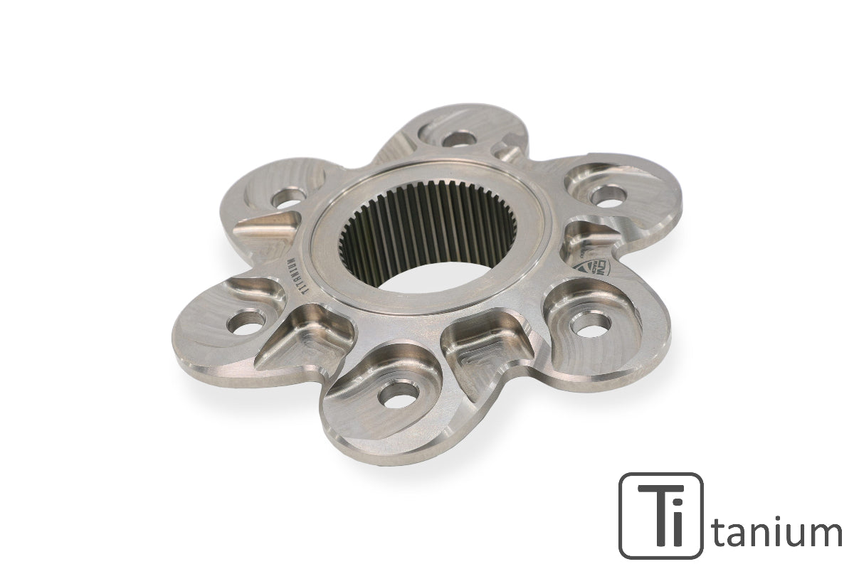 Titanium Achtertandwieldrager 6-bouts (grote achteras) Ducati 1098S (2007-2009) zijaanzicht