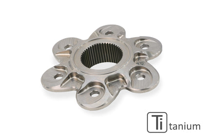 Titanium Achtertandwieldrager 6-bouts (grote achteras) Ducati 1098S (2007-2009) zijaanzicht