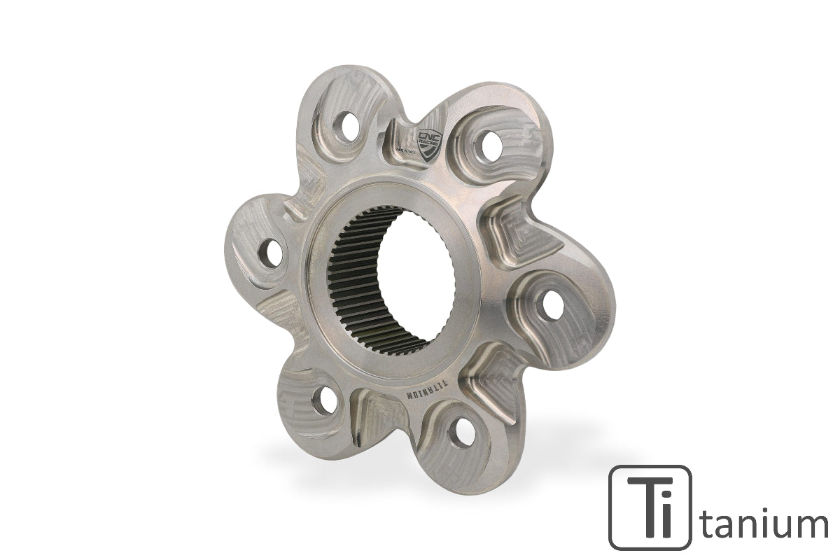 Titanium Achtertandwieldrager 6-bouts (grote achteras) Ducati 1098S (2007-2009) overzicht