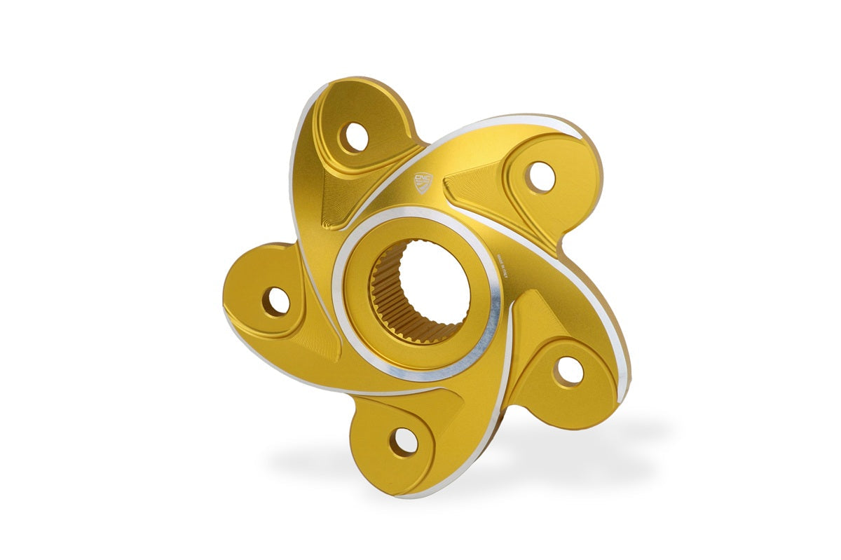 Achtertandwieldrager Bicolore - Ducati 996 (1998-2001) vooraanzicht goud-zilver