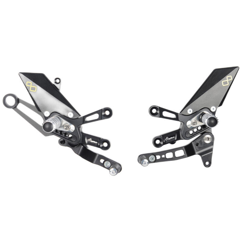 Adjustable Rear Set With Fixed Foot Pegs and Standard Shifting Aprilia Tuono V4 1100 Factory 2021+