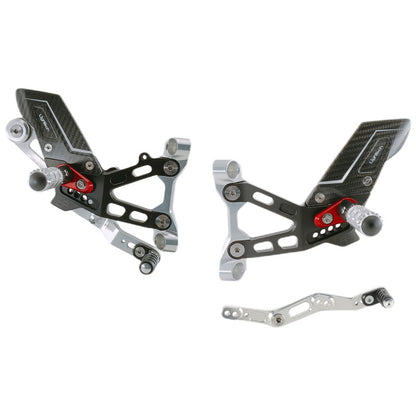 Conjunto de enlaces de freno ajustables R (edición especial) con reposapiés plegables y protectores de tacón de carbono BMW S1000RR (2019-2024)