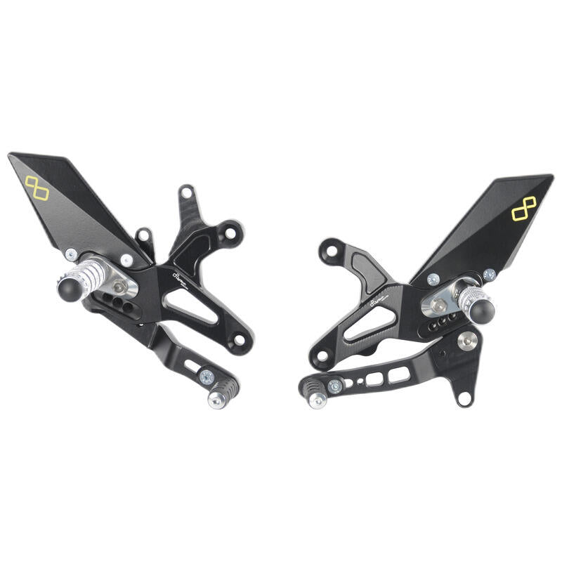 Adjustable Rear Set With Fixed Foot Pegs and Standard Shifting Kawasaki ZX636 2005-2021