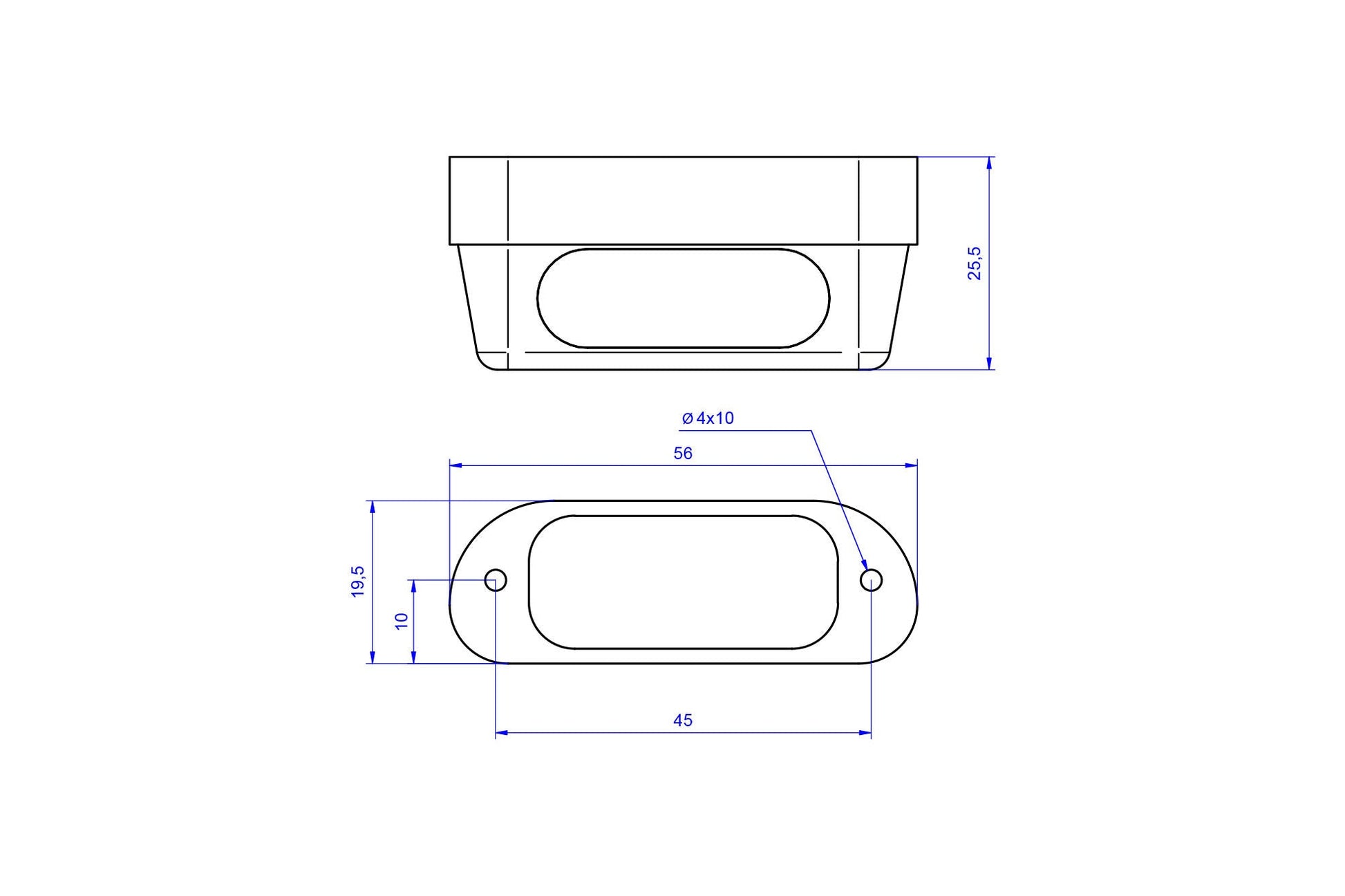 LED License Plate Light PRO afmetingen