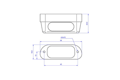 LED License Plate Light PRO afmetingen