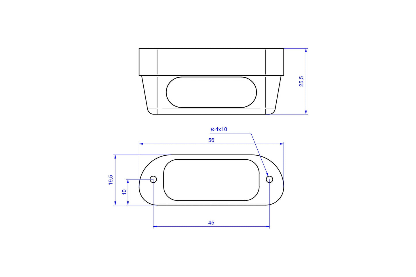 LED License Plate Light PRO afmetingen