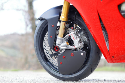 Remklauw Spacer Kit (4 st.) Aprilia Tuono V4 Factory (2021+) rood gemonteerd
