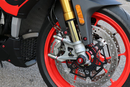 Remklauw Spacer Kit (4 st.) Aprilia Tuono V4 Factory (2021+) rood gemonteerd