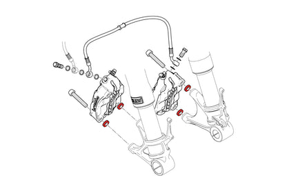 Remklauw Spacer Kit (4 st.) Ducati Diavel V4 RS (2025+)