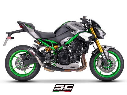 CR-T carbon uitlaatdemper (EURO5+) met carbon heelguard en carbon hitteschild Kawasaki Z900 (2025+)