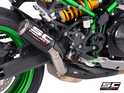 CR-T carbon uitlaatdemper (EURO5+) met carbon heelguard en carbon hitteschild Kawasaki Z900 (2025+)
