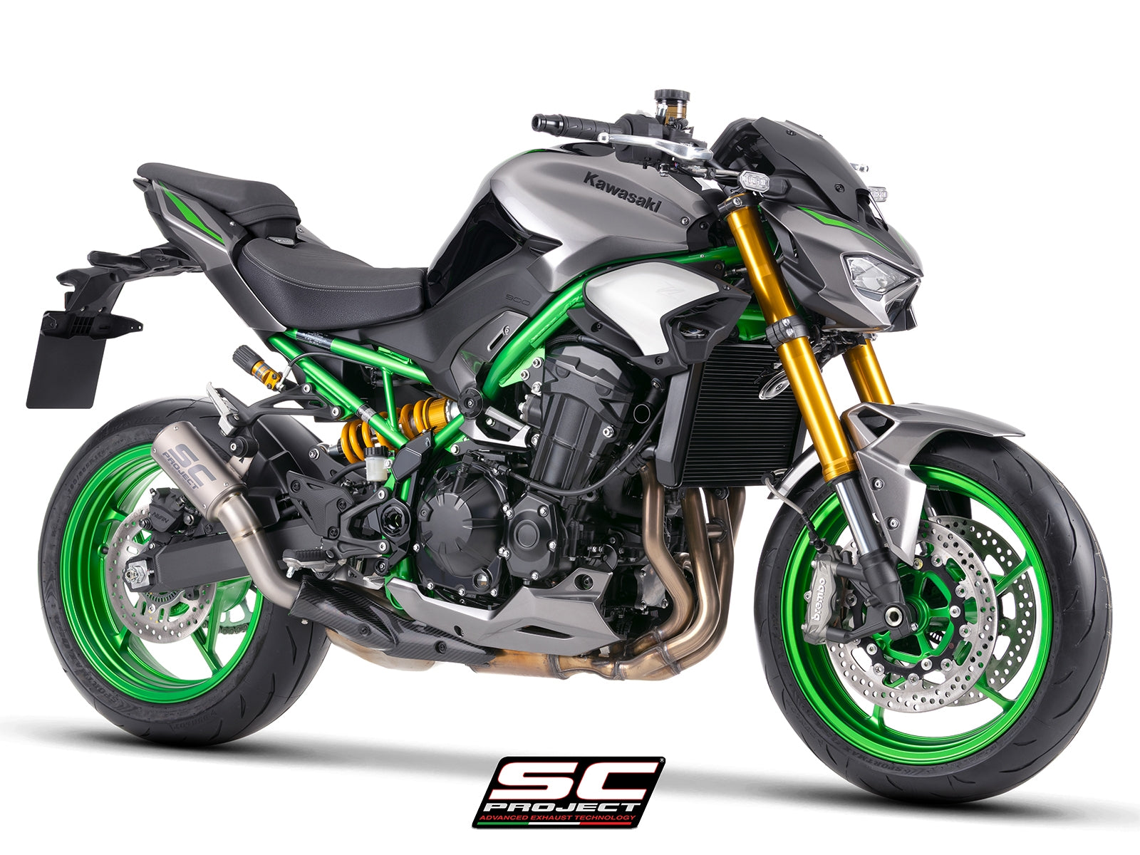 CR-T titanium uitlaatdemper (EURO5+) met carbon hitteschild Kawasaki Z900 (2025+)