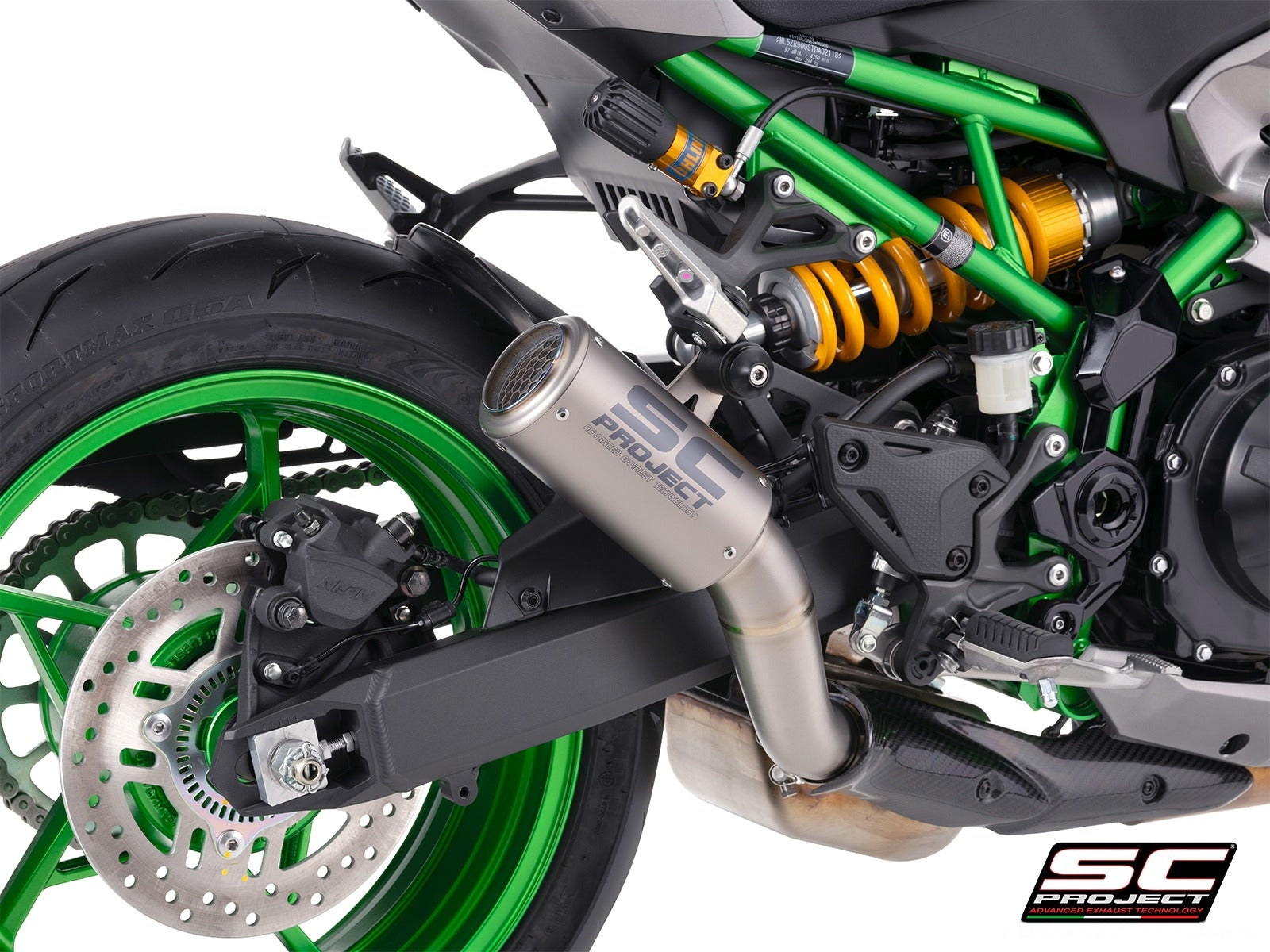 CR-T titanium uitlaatdemper (EURO5+) met carbon hitteschild Kawasaki Z900 (2025+)