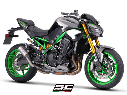 CR-T titanium uitlaatdemper (EURO5+) met carbon heelguard en carbon hitteschild Kawasaki Z900 (2025+)