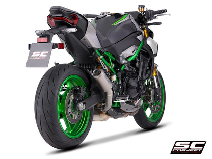 CR-T titanium uitlaatdemper (EURO5+) met carbon heelguard en carbon hitteschild Kawasaki Z900 (2025+)