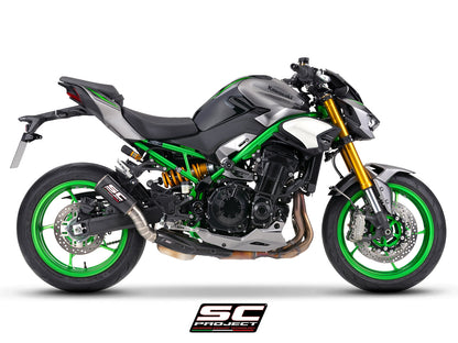 CR-T M2 Ti-Carbon carbon-titanium uitlaatdemper (EURO5+) met carbon hitteschild Kawasaki Z900 (2025+)