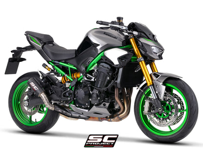 CR-T M2 Ti-Carbon carbon-titanium uitlaatdemper (EURO5+) met carbon hitteschild Kawasaki Z900 (2025+)