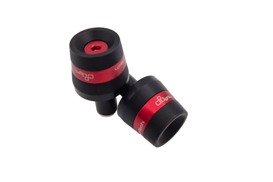 Lightech stuurgewichset KTM301 zwart-rood voor sturen met 12mm binnendiameter - bovenaanzicht