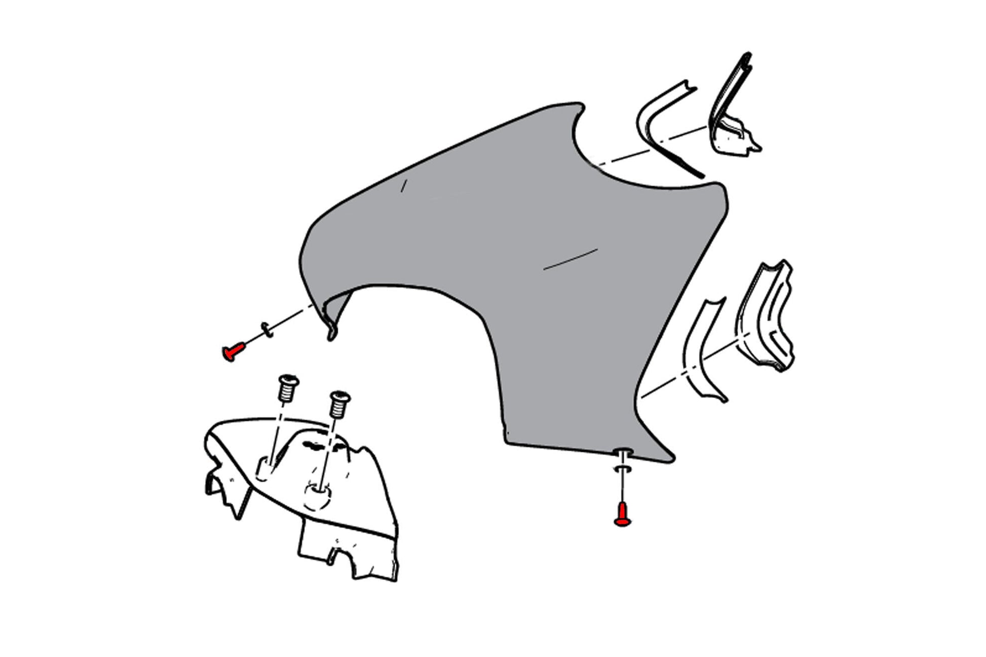 Boutenset voorste tankcover (accubakdeksel) Ducati Panigale V4 Tricolore Italia (2025+)