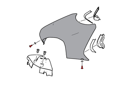 Boutenset voorste tankcover (accubakdeksel) Ducati Panigale V4 Tricolore (2025+)