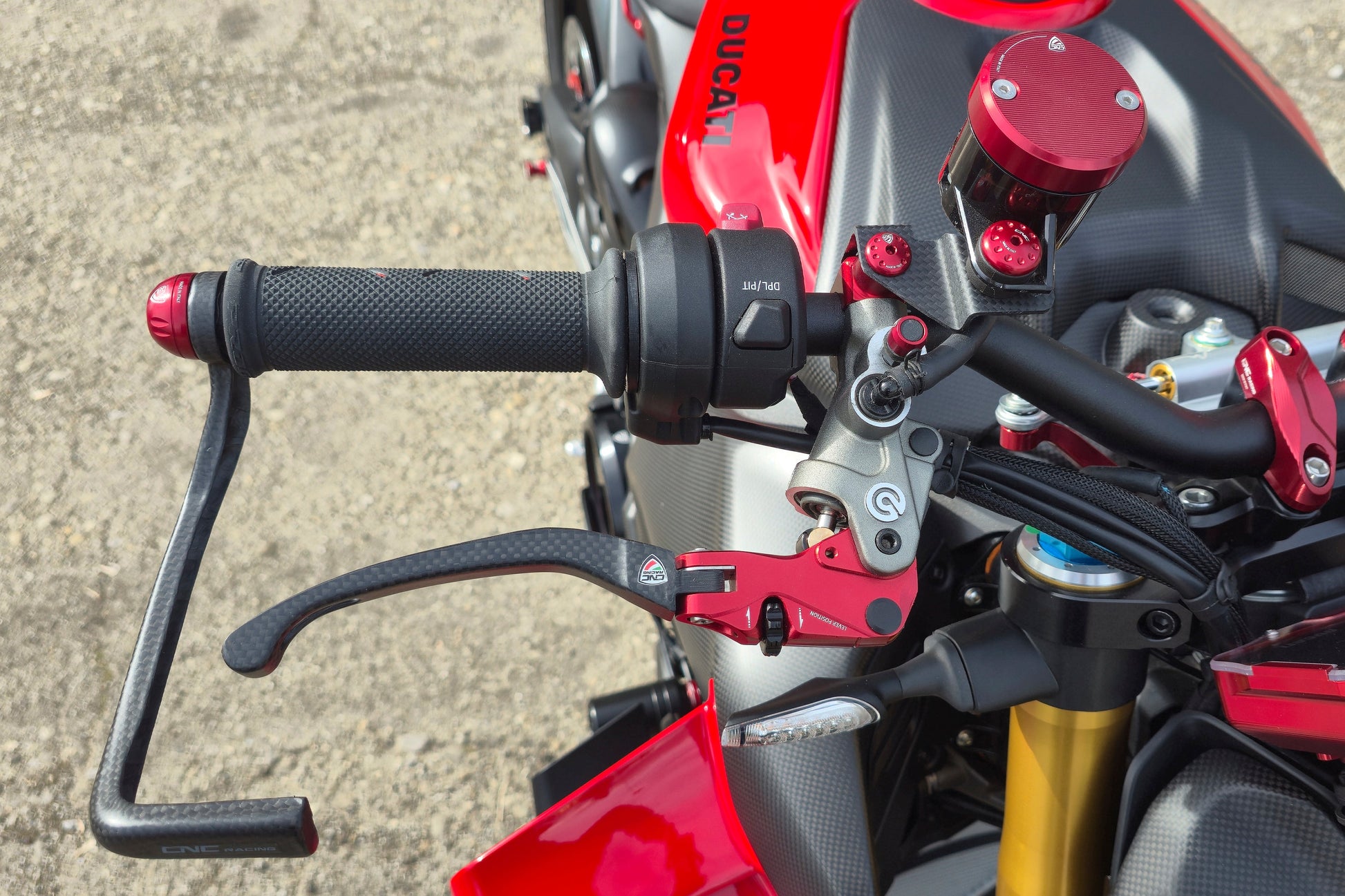 Carbon opklapbare remhendel - met horizontale verstelknop Ducati Multistrada 1200 Enduro Pro (2017-2018)