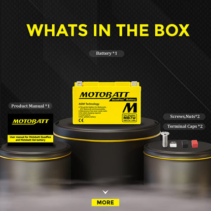 Motobatt MB7U SLA -batteri 12V / 7AH / 100CCA (7.4AH 20HR / 324PHCA)