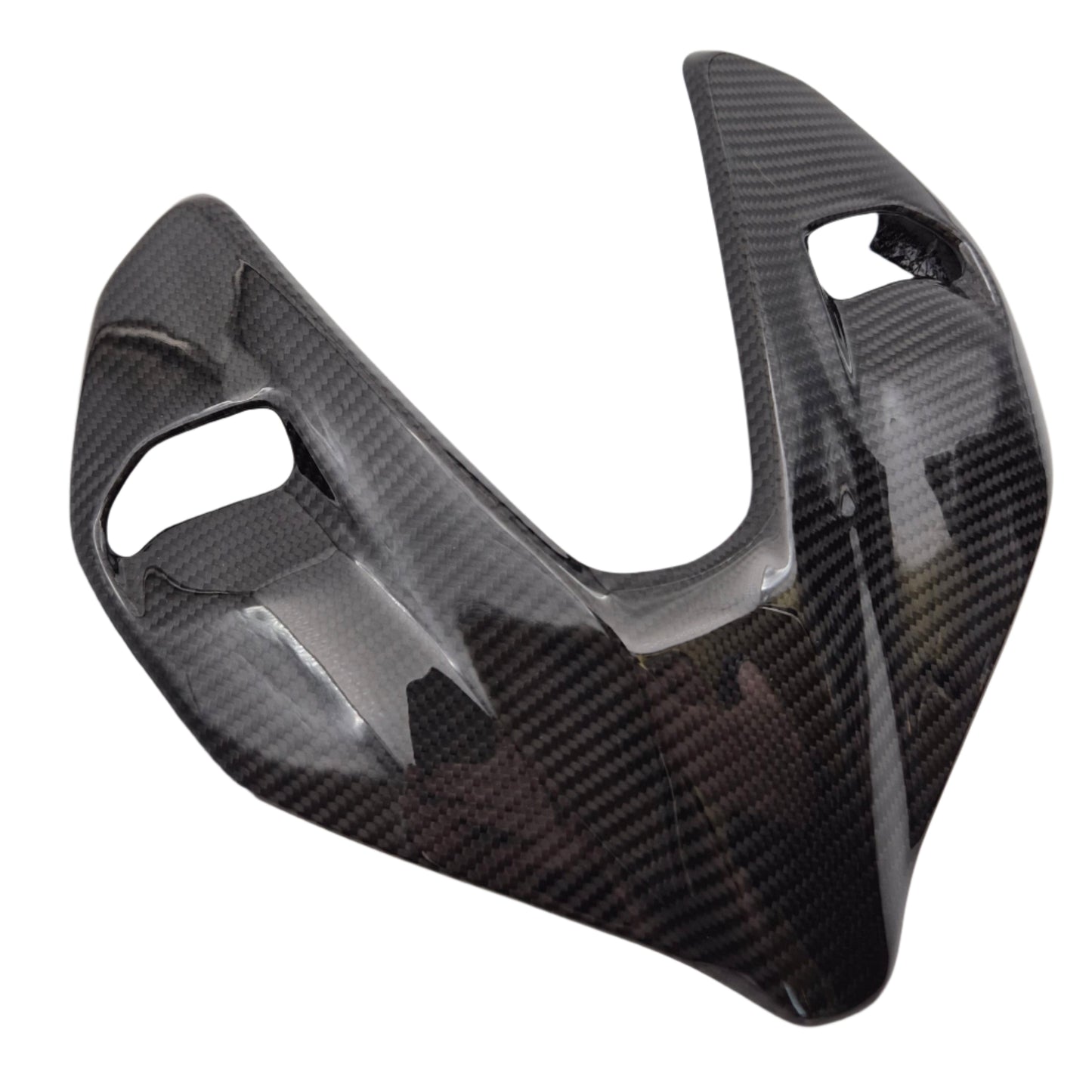 FullSix Carbon Headlight Fairing voor Ducati Streetfighter V4 – vooraanzicht rechterkant, twill carbon met glansafwerking