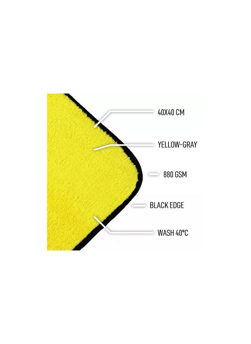 D-Con Max Professional Microfiber Towel Yellow Grey 40 X 40 Cm
