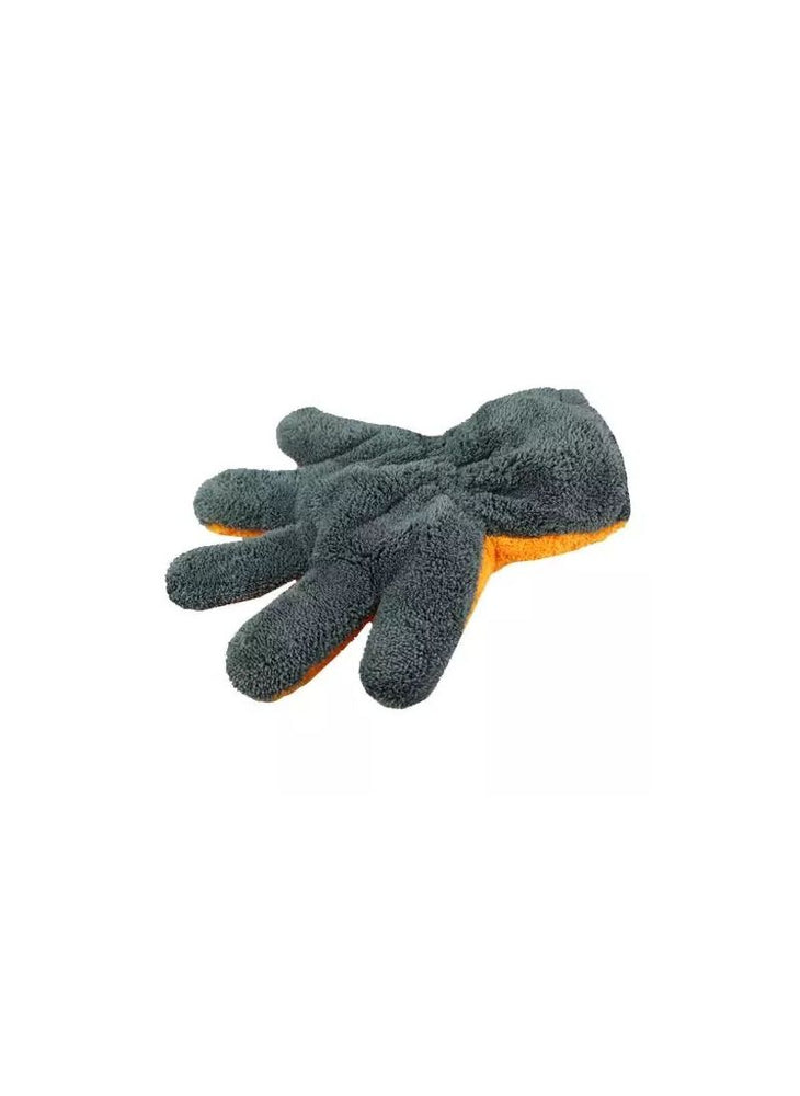 D-Con 5 Finger Furry Mitt Orange Grey Wash Mitt