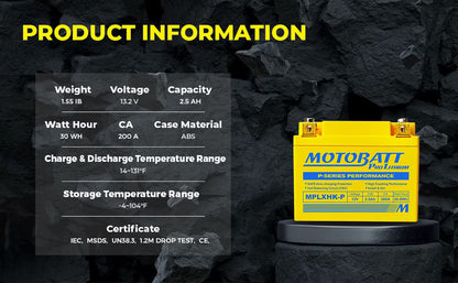 Motobatt MPLXHK-P Pro Lithium Accu 12V / 165CCA (2.2Ah)