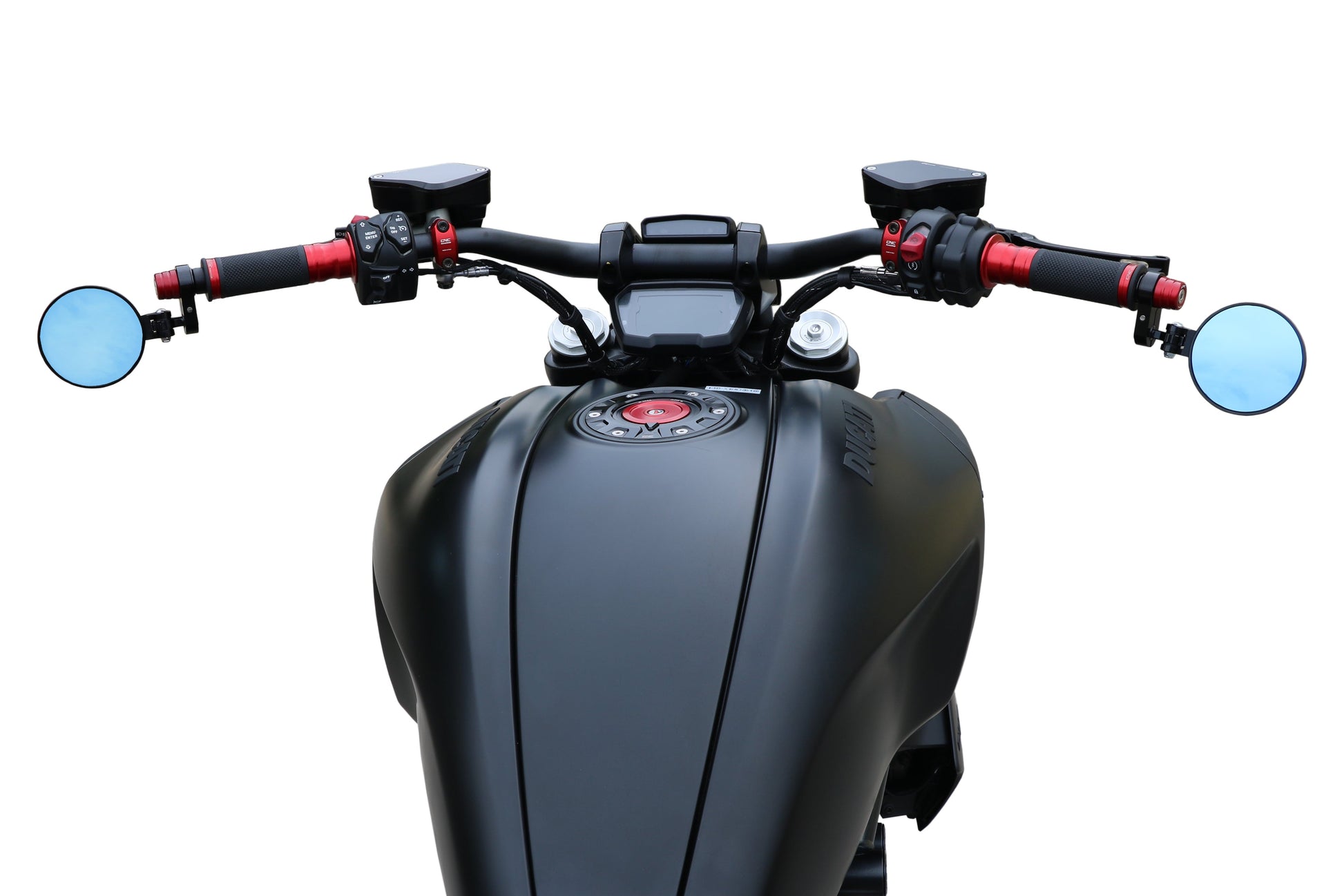 Stuurgewichtset 'Mini' CNC Racing Honda NC700 (2012-2016) gemonteerd op stuur inclusief bar-end spiegels