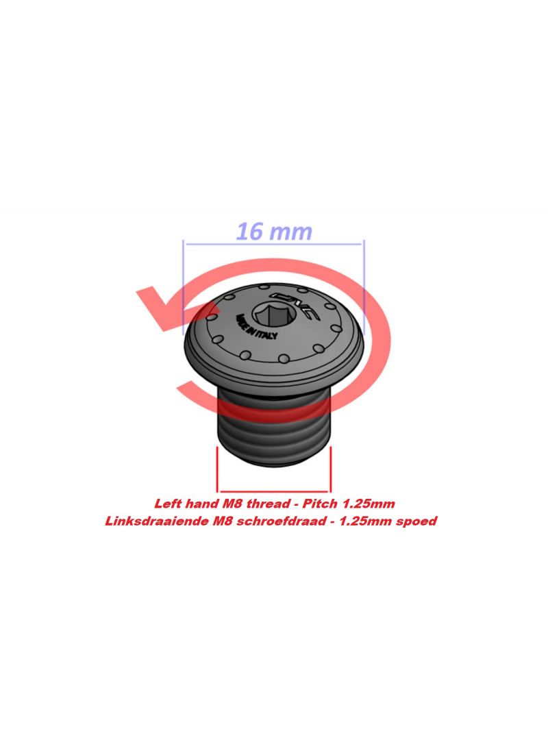 Mirror Blanking Plug M8 Left hand thread