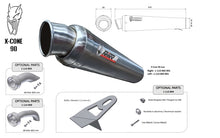 Outletdeal: MIVV X-Cone 90 Universele Uitlaat – Rechts – RVS