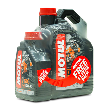 Motul 7100 10W-40 4T volsynthetische motorolie 4L + 1L gratis