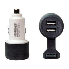 OptiMate O-106 USB-duolader – auto/DIN naar 2x USB-A – plug & play – 16W