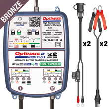 OptiMate 2 DUO x 2 BANK meerkanaals acculader