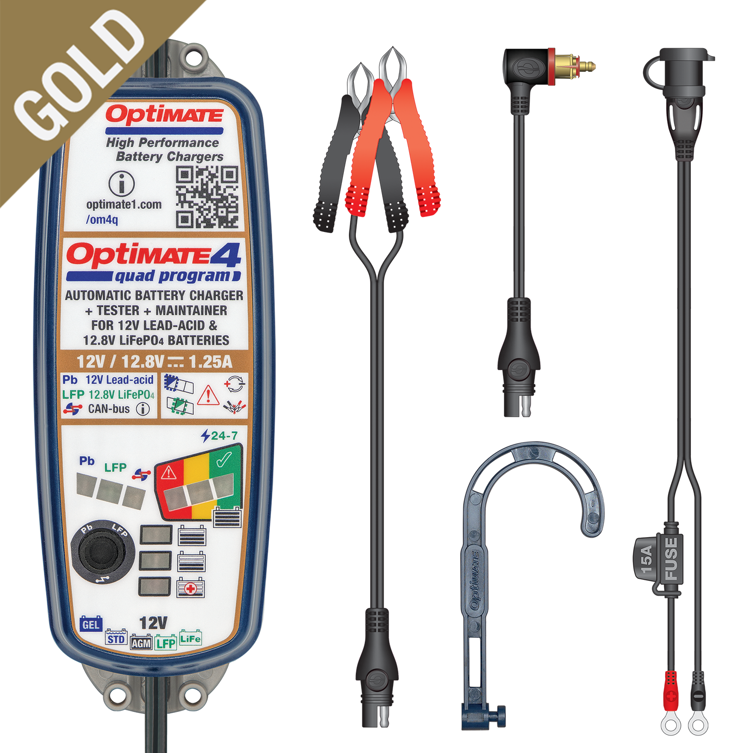 OptiMate 4 Quad Program PREMIUM acculader